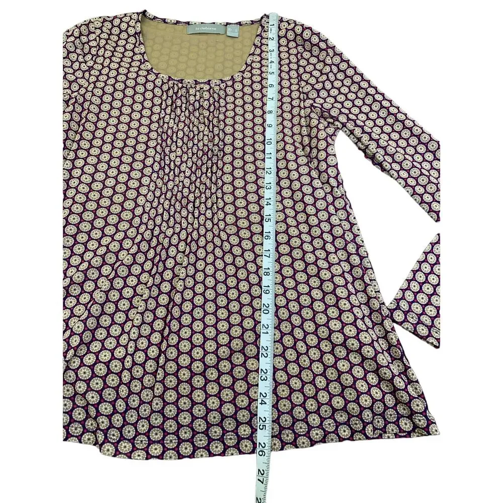 Liz Claiborne Blouse Long Sleeve Geometric Print Boho Size‎ Large
